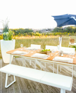 1100 1500b Dune Modern Teak Outdoor Dining Table The Hamptons NY scaled