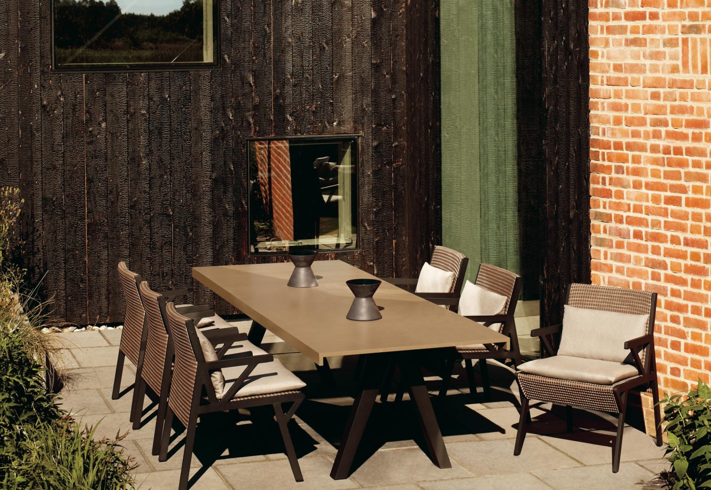 1100 2701c Kettal Vieques Dining Table or Teak Aluminum Rectangular Dining Table