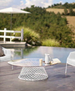 1400 1503a Cielo Modern Glass Top Round Coffee Table
