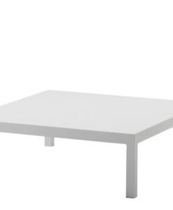 Palm Beach Square Low Coffee Table — Minimalist gray square table on a white background.