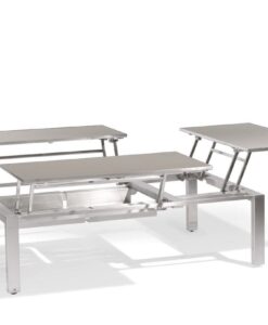 Luxurious Trento Tip Coffee Table — Modular metal table with adjustable tabletop sections