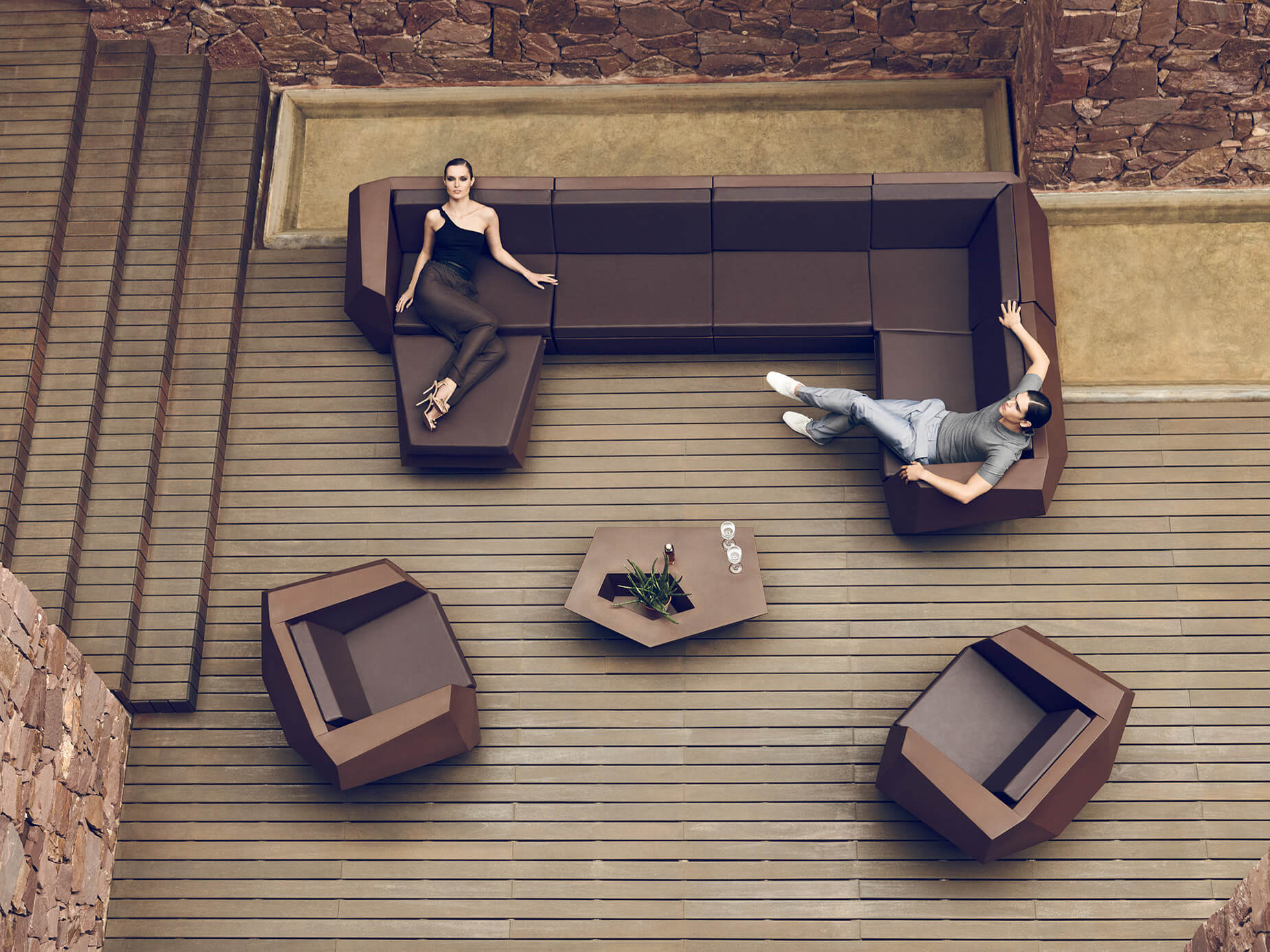 3400 4001d Vondom Faz Outdoor Modular Sofa Southampton NY