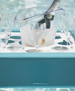 Tiffany Blue Custom Floating Bar Hotel Marketing Events Embroider Logo