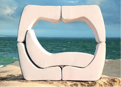 3500 1103b Modern Modular Chaise Lounger