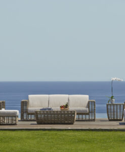 Topaz Collection — Outdoor furniture overlooking the sea with clear skies