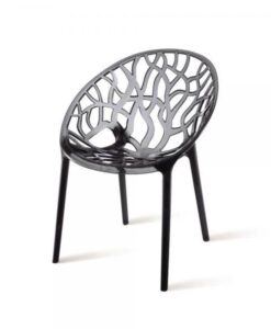 Dining Chair — Modern black chair with a web-like design