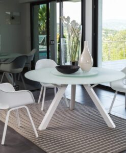 1300 1106e Round Dining Table with lazy susan Collection e1490214087798