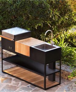 luxury modular outdoor custom grill kitchen black modern architecture design