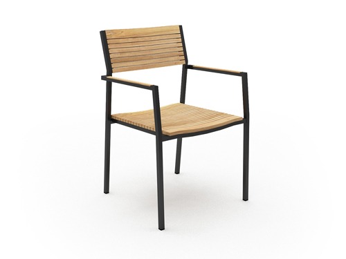 aluminum teak dining chair