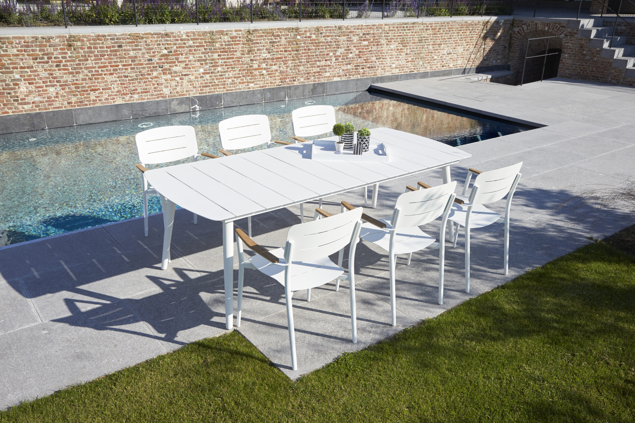 Modern Aluminum Rectangular Dining Table