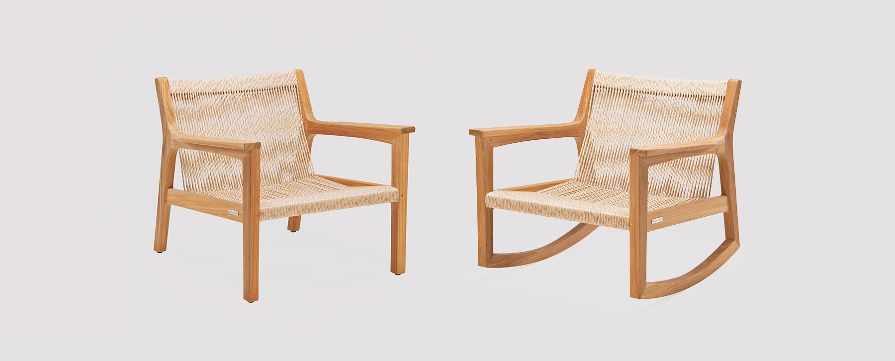 Avar Club Chairs Rocker Modern Teak Rope Pool Furniture Hotels Florida