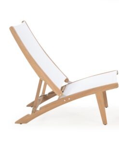 Dale Reclining Deck Chair Traditional Teak Batyline Pool and Beach Furniture Hospitality