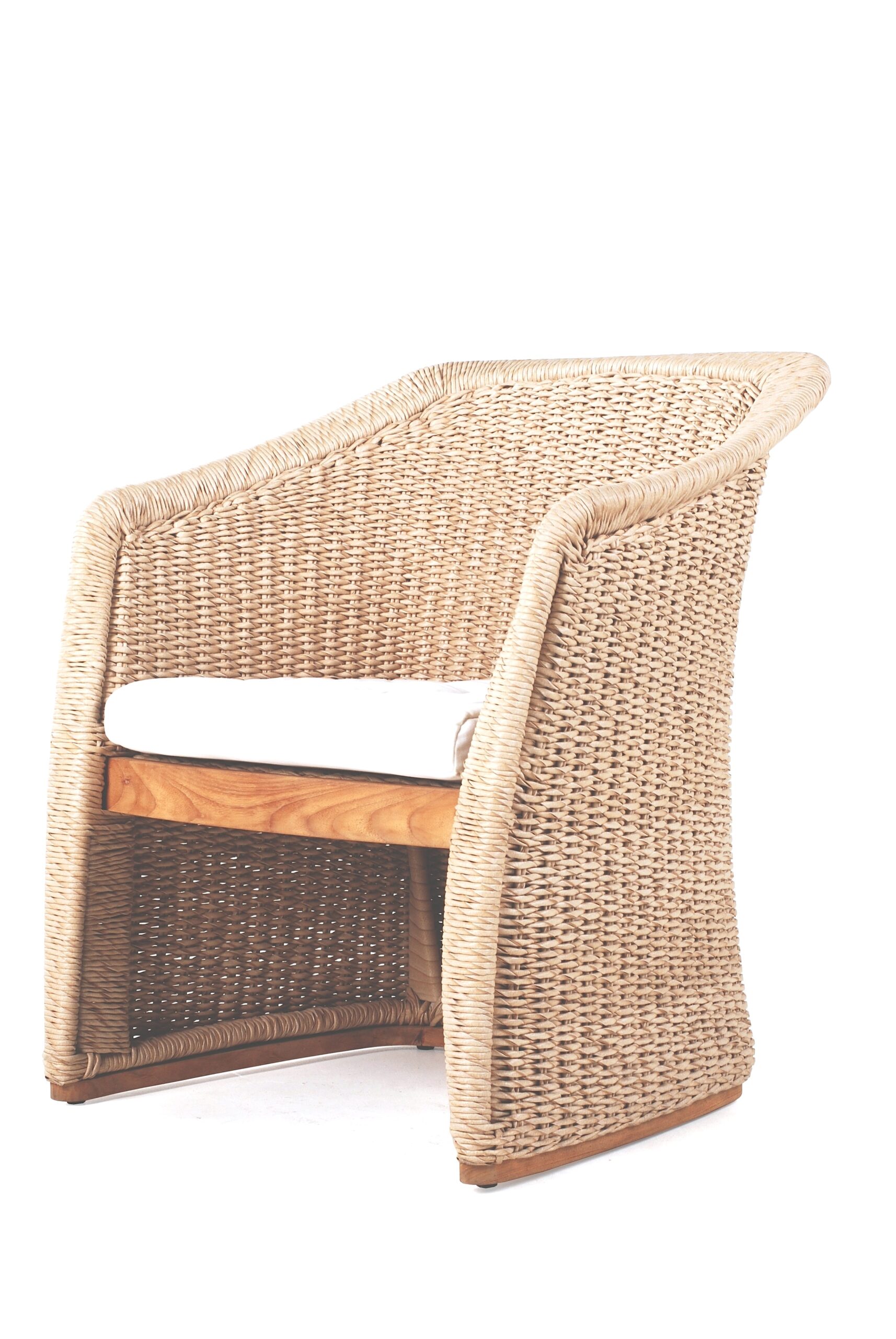 Modern Teak Hand Woven Armchair