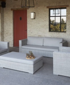 Modern Aluminum Wicker Sunbrella Sofa Set