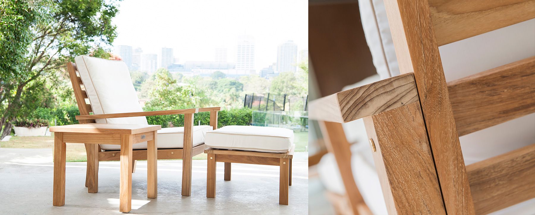 Hampton Club Chair Traditional Teak Patio Hotel Terrace Furniture