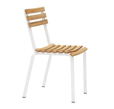 Contemporary Teak Aluminum Dining Chair