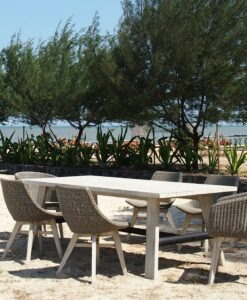 Modern Wicker Teak Dining Chairs