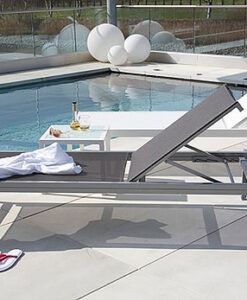 Modern Stackable Aluminum Textile Chaise Lounger