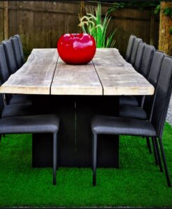 teak live edge plank table large custom