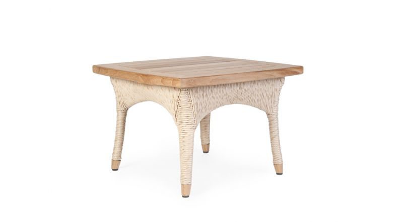 Elana Rattan Side Table Wicker Teak Traditional Contract Outdoor Furniture All Weather