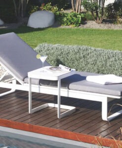 Averon Transitional Textilene Black White Chaise Lounger