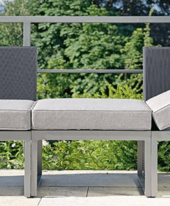 Contemporary Powder Coated Aluminum Textilene Multi Function Sectional Sofa