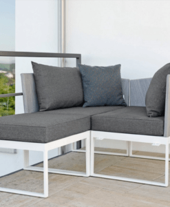 Contemporary Powder Coated Aluminum Textilene Multi Function Daybed
