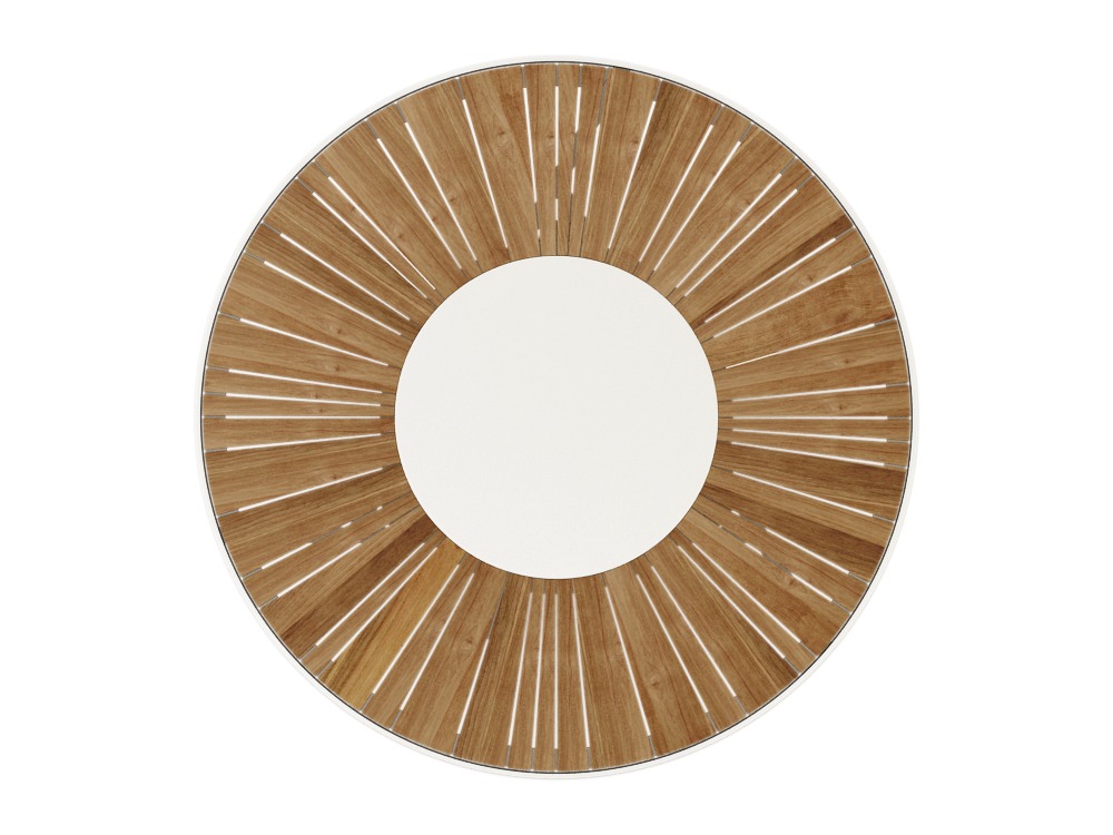 Bogart Luxury Outdoor Round Table Teak Stainless Steel Miami