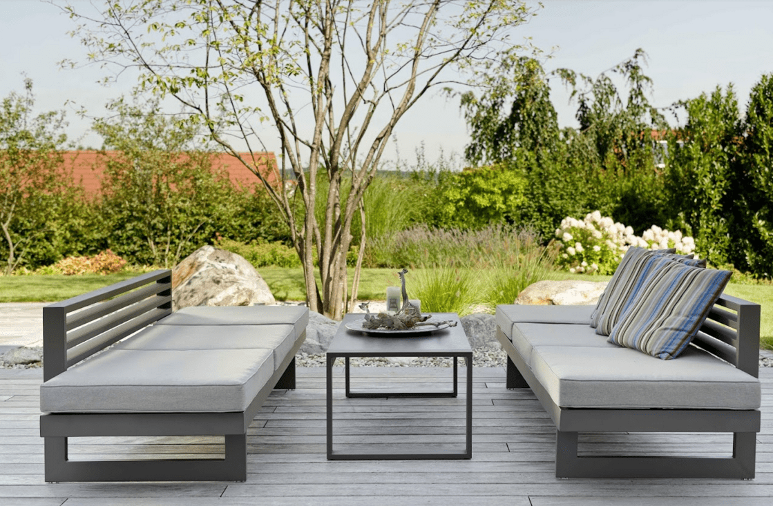 Modern Powder Coated Aluminum Multipurpose Outdoor 2 Seater Sofa