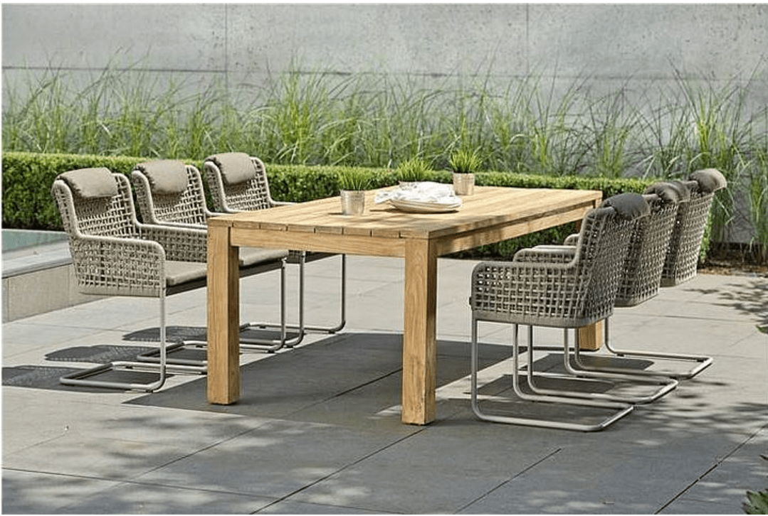 agreta dining cantilever champagne chair contemporary outdoor furniture residential Hamptons Greenwich