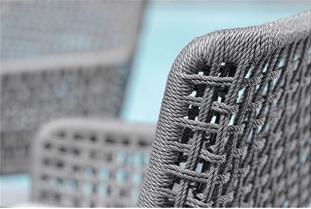 Contemporary Powder Coated Aluminum Rope Outdoor Dining Chair