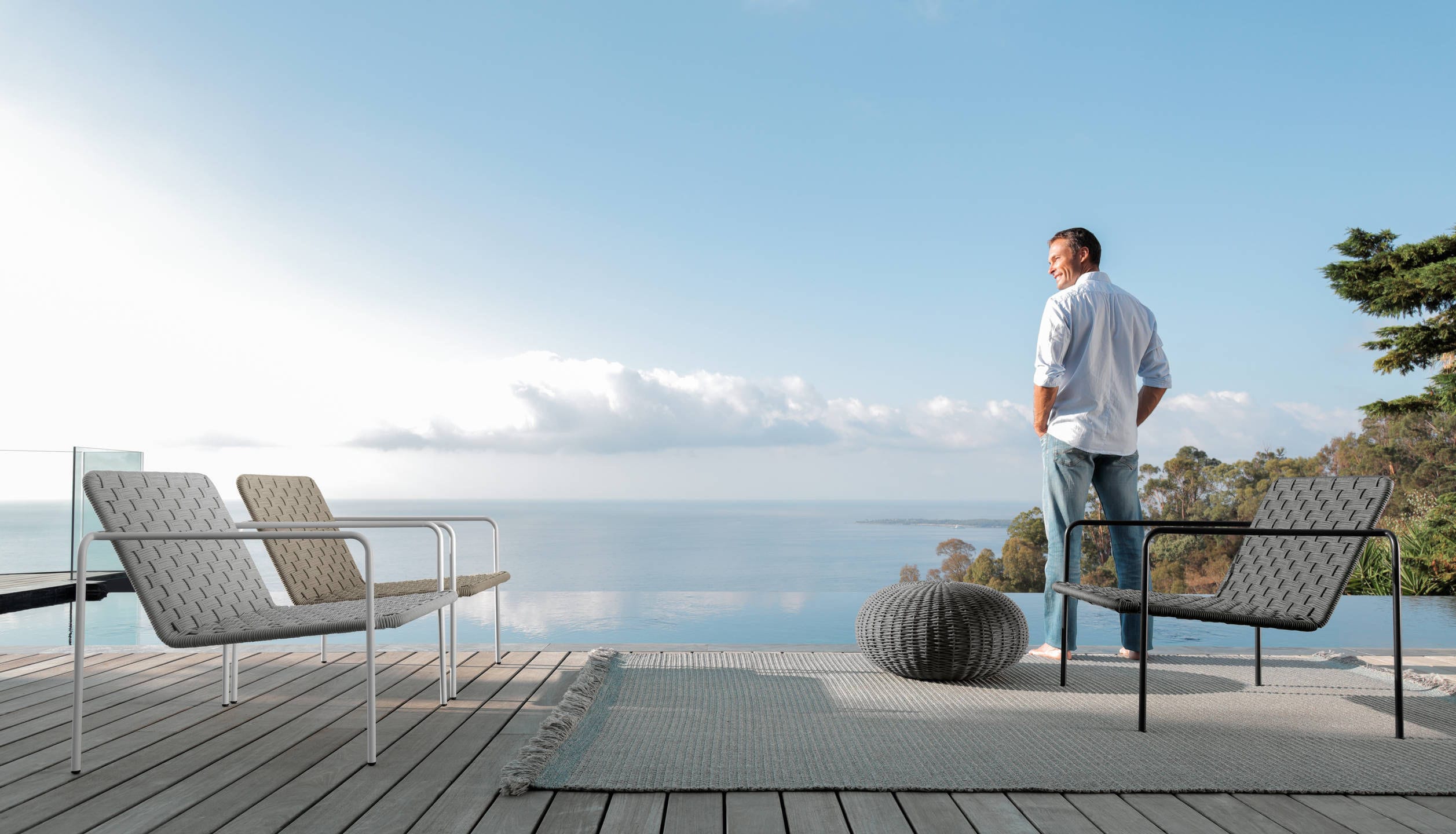 Jessi Rope Club Chairs Luxury Outdoor Furniture Hamptons Contract Aluminum Modern Design