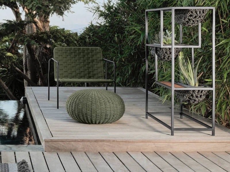 Jessi Rope Planter Teak Aluminum Luxury Outdoor Contract Residential Furniture Pool Indoor