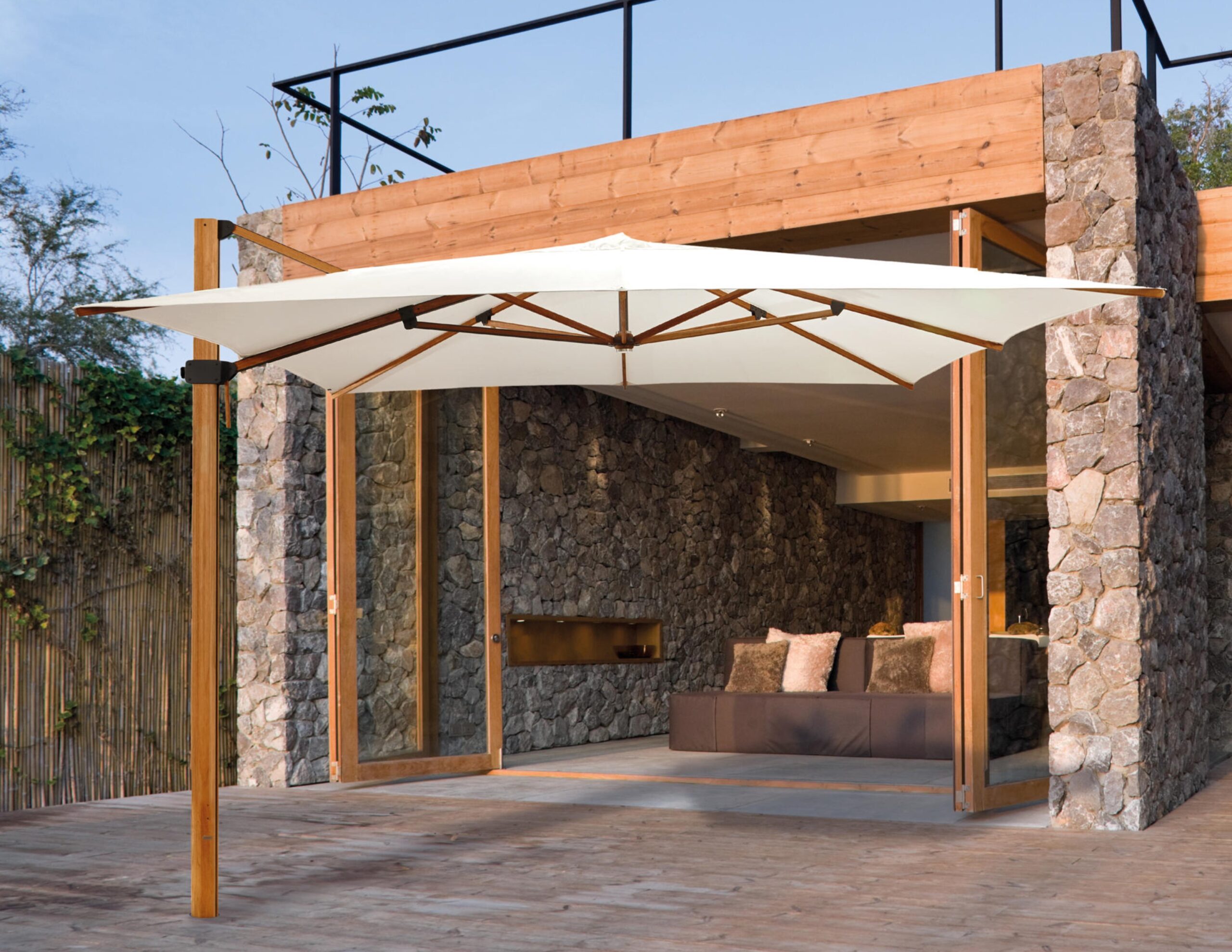 teak cantilever umbrella