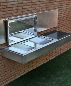 sleek cantilver wall mount bbq grill ada handicap access suspended floating 2
