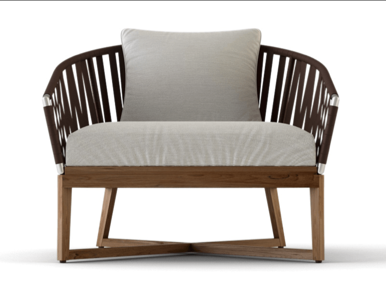 Ballet Teak Club Chair Strap Rope Luxury Restaurant Hotels Modern Mood Outdoor Indoor Contract Commercial