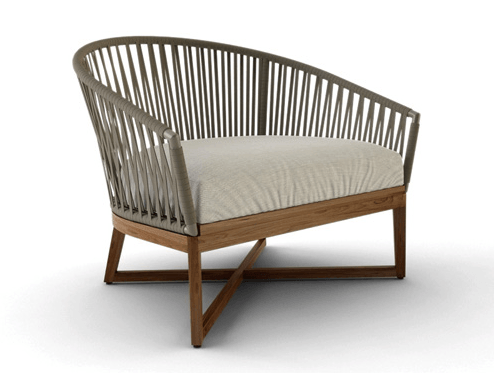 Ballet Teak Club Chair Strap Rope Luxury Restaurant Hotels Modern Mood Outdoor Indoor Contract Pool Furniture California
