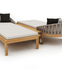 teak double chaise lounger
