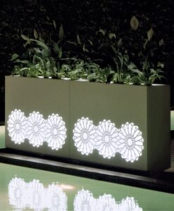 Sunflower Illuminating Separation Wall Stainless Steel Planter