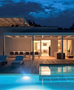 adaptable open close custom louvre slat roof cover shade system pergola wall mount rooftop ocean commercial