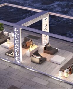 glide custom cantilever self stand automatic motorize retractable roof pergola system commercial residential modern architectural design