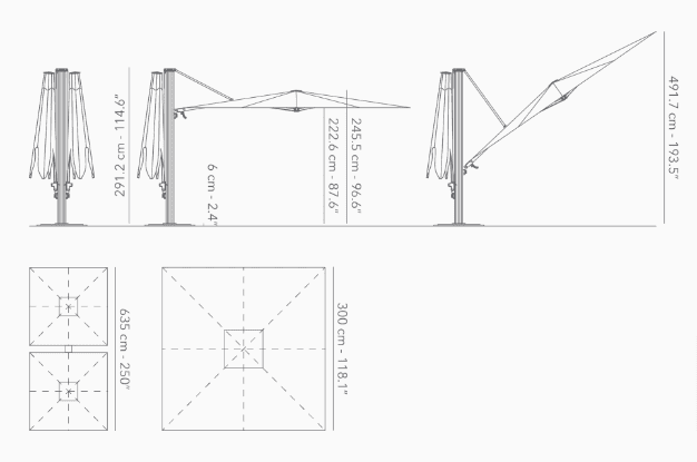 jack.6 double cantilever commercial hospitality hotel modern luxury umbrella specs